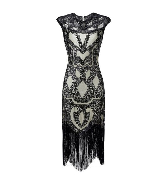 Vestido Charleston 20s Plata
