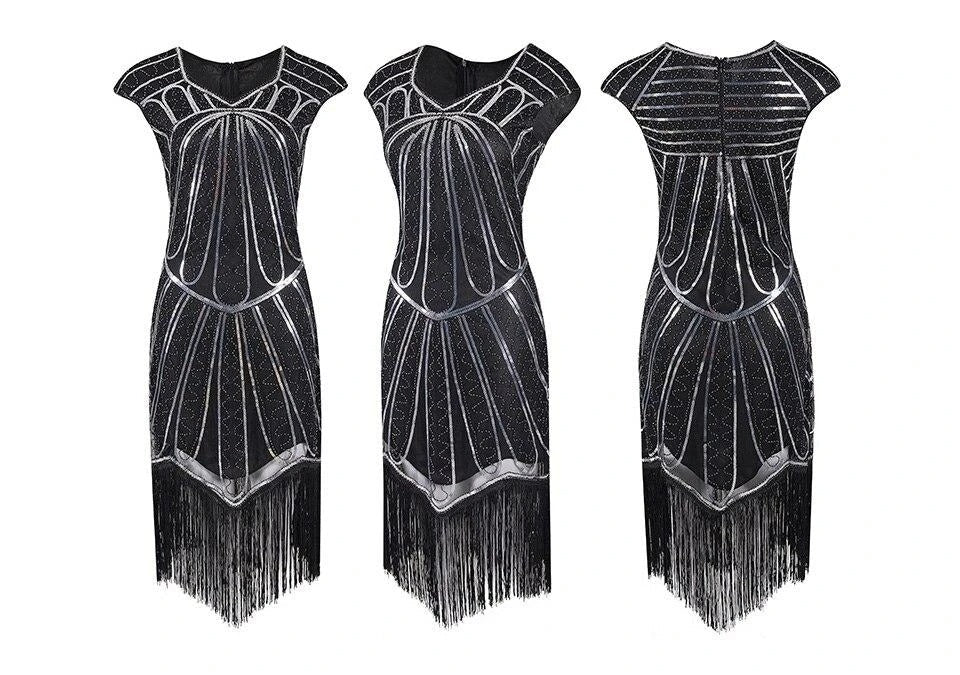 Vestido Charleston 1920 Plata