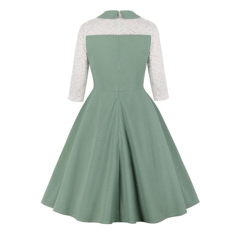 Vestido Cóctel Años 50 Verde