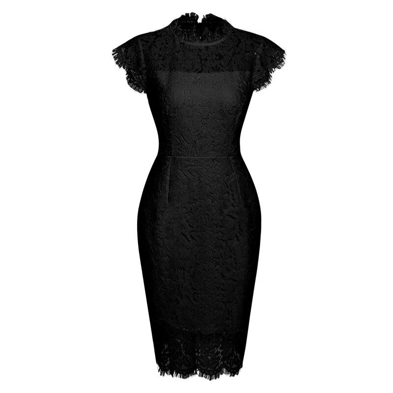 Vestido De Tubo De Encaje Vintage Negro