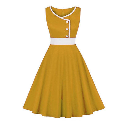 Vestido Ceremonia Años 50 Amarillo