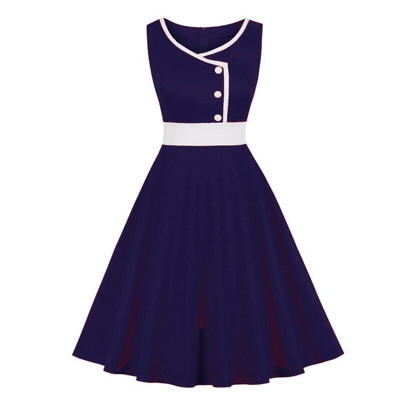 Vestido Ceremonia Años 50 Azul Marino