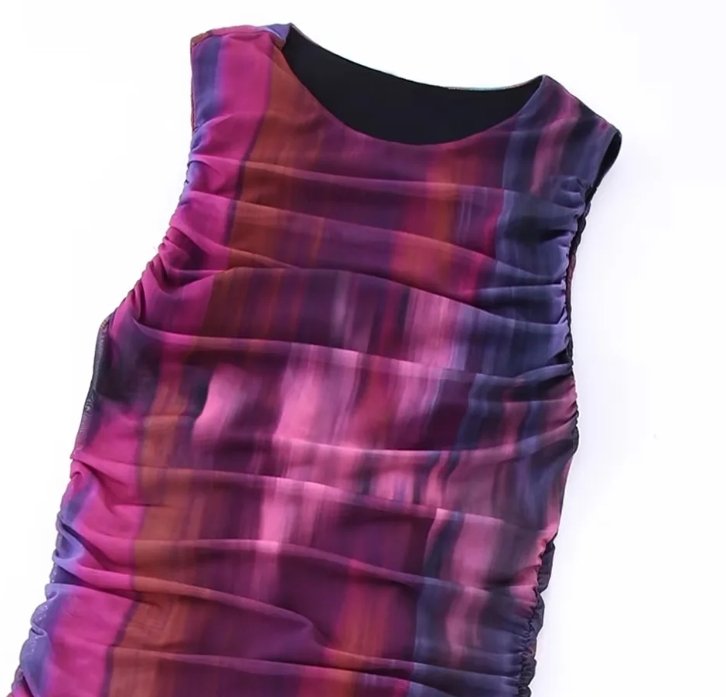 Vestido De Fiesta Colorido De Los Años 70