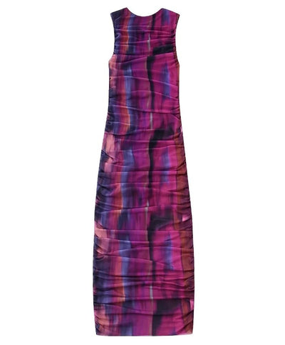 Vestido De Fiesta Colorido De Los Años 70