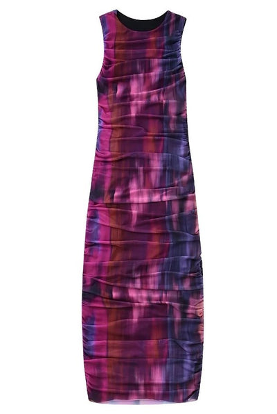 Vestido De Fiesta Colorido De Los Años 70