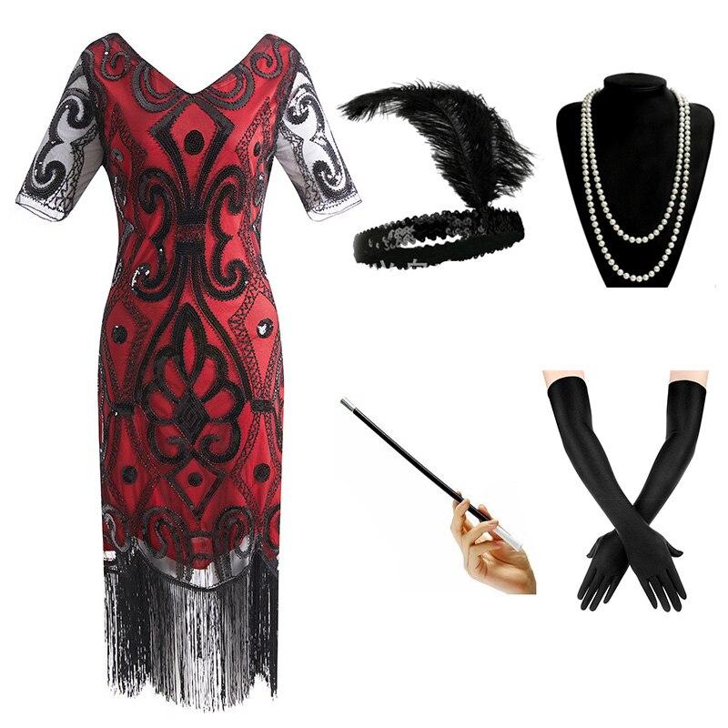 Vestido Fiesta Años 20 Rojo