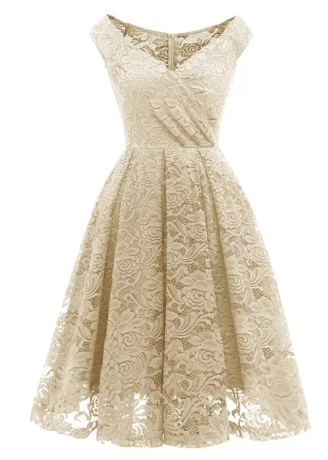 Vestido De Noche Marfil Vintage