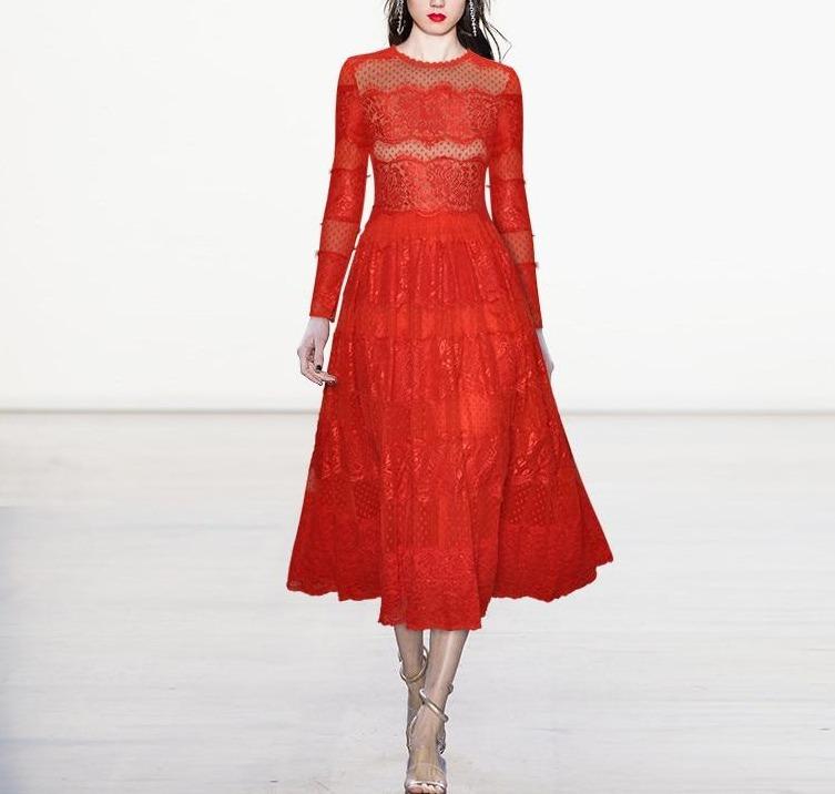 Vestido De Noche Rojo De La Vendimia