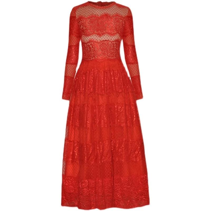 Vestido De Noche Rojo De La Vendimia