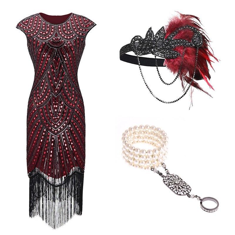 Vestido De Noche Estilo Años 20 Rojo