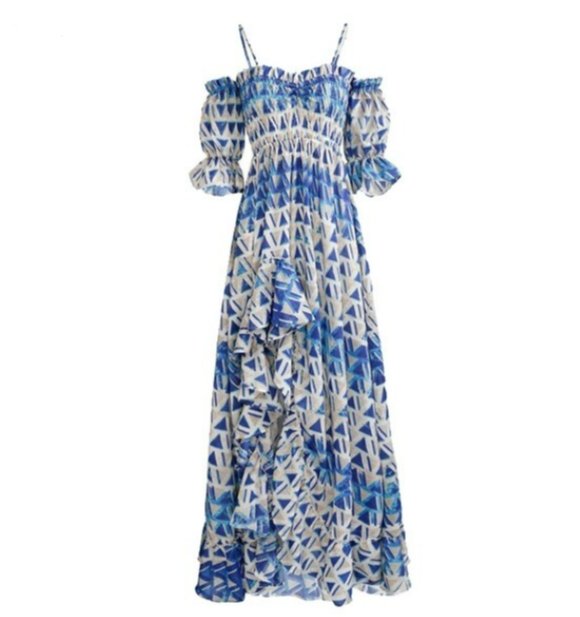 Vestido De Noche Vintage Azul