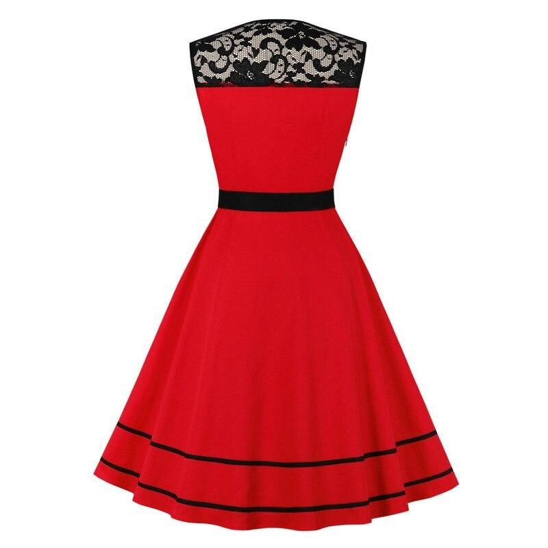 Vestido De Noche Rojo Rockabilly Vintage