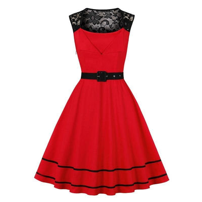 Vestido De Noche Rojo Rockabilly Vintage