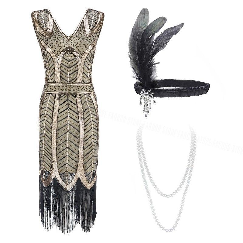 Vestido 20s 30s Beige