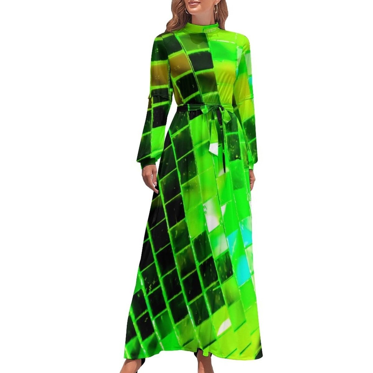 Vestido Disco Verde 70s