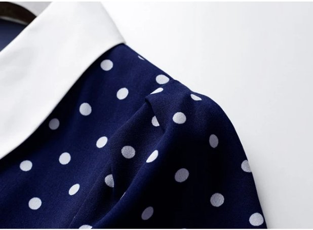 Vestido Recto De Lunares Vintage