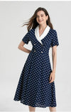 Vestido Recto De Lunares Vintage