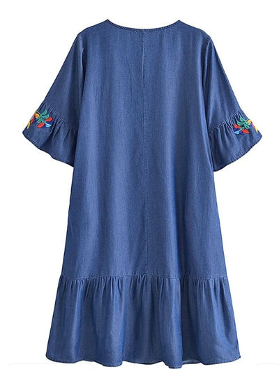 Vestido Recto Hippie Años 70