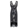 Vestido Espíritu Gatsby Negro Y Plata
