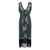 Vestido Espíritu Gatsby Verde Y Dorado