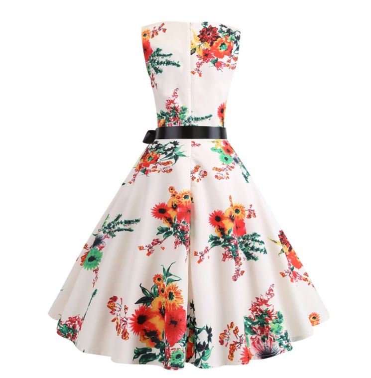 Vestido Vintage Vuelta Beige Y Rosa