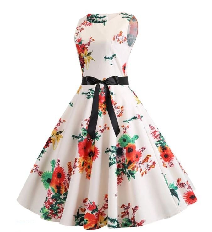 Vestido Vintage Vuelta Beige Y Rosa