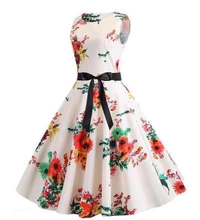 Vestido Vintage Vuelta Beige Y Rosa