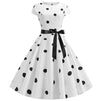 Vestido De Campana Vintage Lunares Blancos Negros