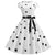 Vestido De Campana Vintage Lunares Blancos Negros