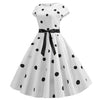 Vestido De Campana Vintage Lunares Blancos Negros