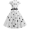 Vestido De Campana Vintage Lunares Blancos Negros