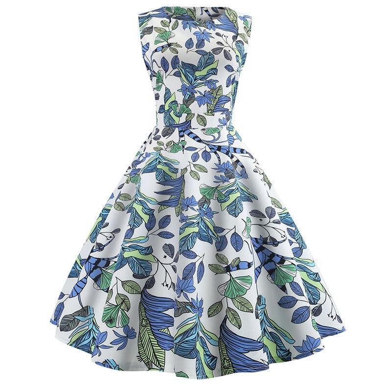 Vestido Vintage Flores Azules