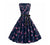 Vestido Evasé Vintage Marino Flores