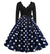 Vestido Vintage Evasé Marino Con Lunares Blancos