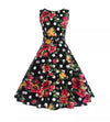 Vestido Acampanado Floral De Lunares Azul Marino Vintage