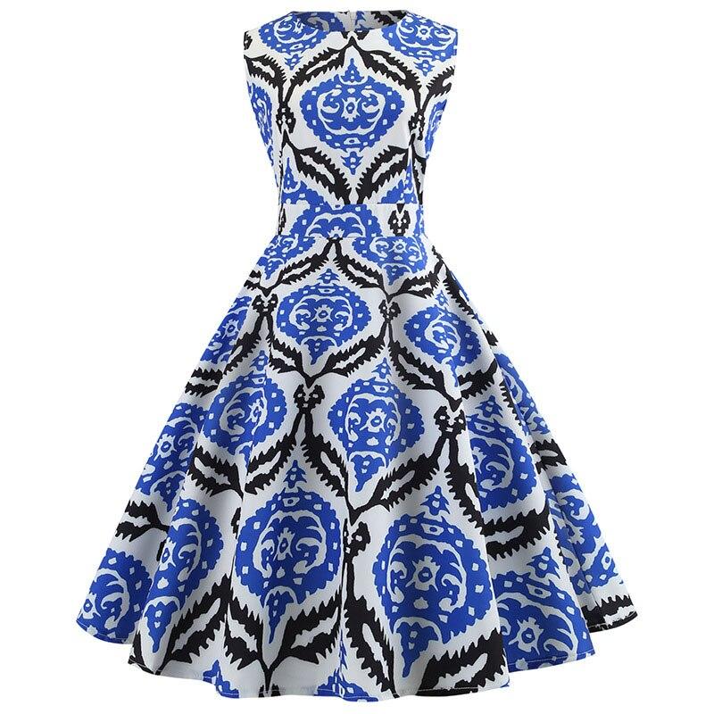Vestido 50s Negro Y Azul