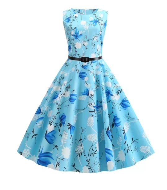 Vestido Acampanado Vintage De Primavera