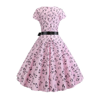 Vestido Rosa Primavera Con Vuelo Vintage