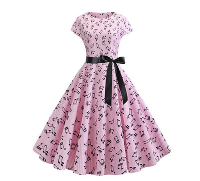 Vestido Rosa Primavera Con Vuelo Vintage