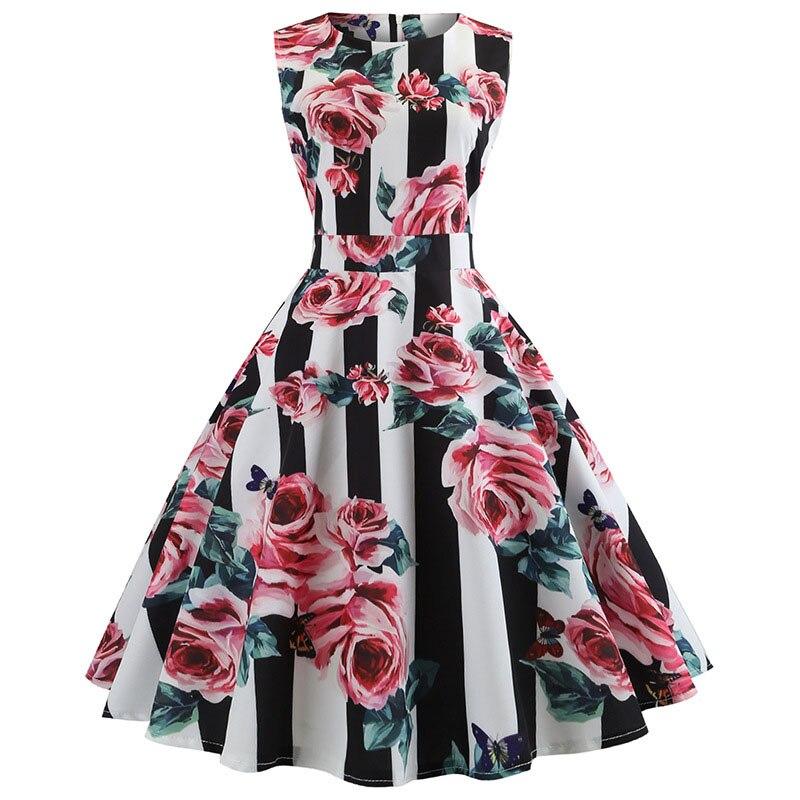 Vestido Rosas Vintage Evasé