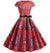 Vestido Vintage Evasé Flores Rojas