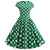 Vestido Vintage Vuelta Verde Con Lunares Blancos