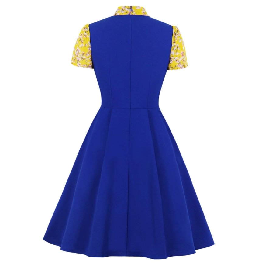 Vestido Mujer 50s Azul