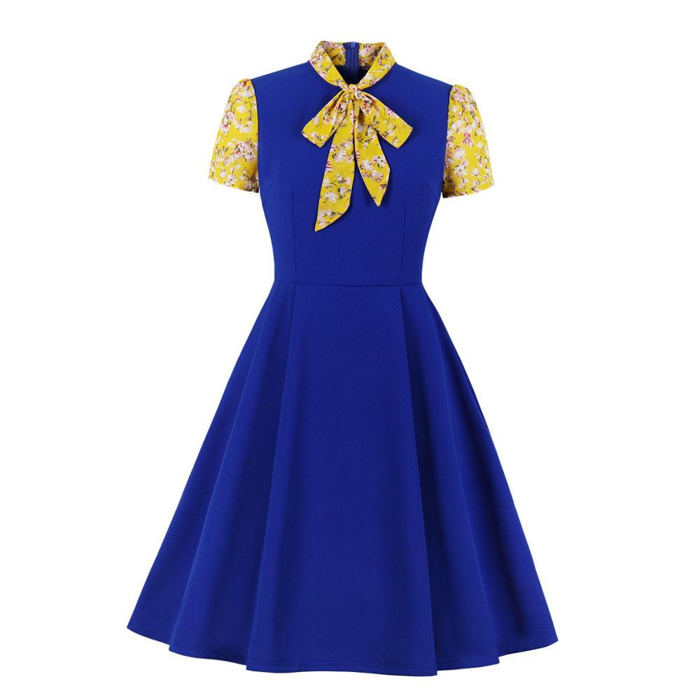 Vestido Mujer 50s Azul