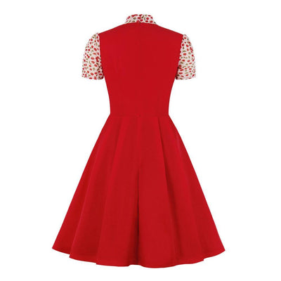 Vestido Rojo Años 50 Mujer