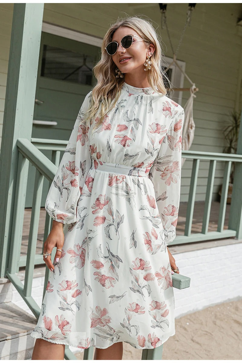 Vestido Flor Rosa Vintage