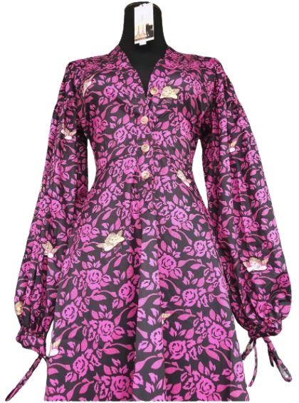 Vestido De Flores De Los Años 40