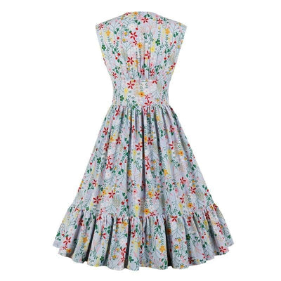 Vestido De Flores De Los Años 50