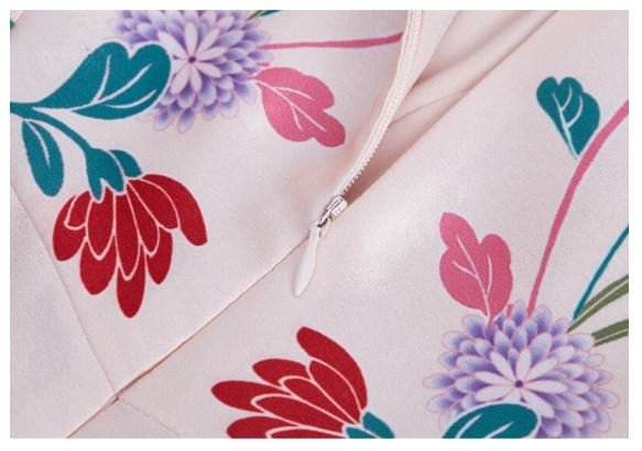 Vestido Flores 40s Rosa