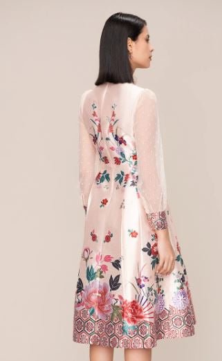 Vestido Flores 40s Rosa